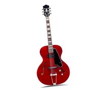 Guitarra Eléctrica Guitarra Eléctrica De Jazz Profesional Con Cuerpo Hueco Y Herrajes Cromados(Red)