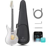 Guitarra eléctrica Inspire - Guitarra eléctrica inteligente de fibra de carbono de 39 pulgadas con altavoz inalámbrico de 15 W, 20 tonos distintos, preajustes integrados, cable de carga, llave de