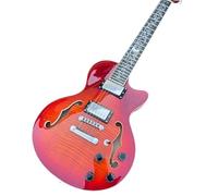 Guitarra Eléctrica Instrumentos Musicales 12 Cuerdas Flame Maple Semi Hollow Jazz Guitarra Eléctrica F Agujeros Cuello De Caoba Hardware Cromado