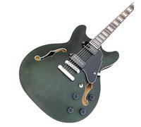 Guitarra Eléctrica Instrumentos Musicales 22 Trastes Guitarra Eléctrica De Arce Mate Semi Hollow Archtop Humbucker Pickup Hardware Cromado