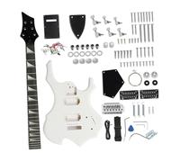 Guitarra Eléctrica Kit De Guitarra Profesional DIY Cuerpo De Madera Maciza 6 Cuerdas Diseño Clásico Bk O Blanco(Flame White)