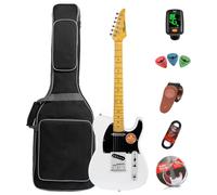 Guitarra eléctrica para adultos, principiantes, guitarra, rock, profesional, para hombres y mujeres (White)