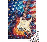 Guitarra Electrica Puzzle para Adultos Puzzle de 1000 Piezas Papel Bandera Americana Arte Familia Relajacion Regalo Hogar 70x50cm/1000pcs