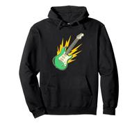 Guitarra eléctrica Retro Lightning Bolt Rock Music Graphic Sudadera con Capucha