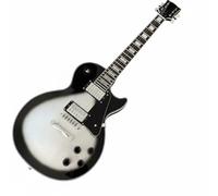 Guitarra eléctrica Silver Burst con cutaway simple, mástil con ribete completo y pastillas humbucker dobles.