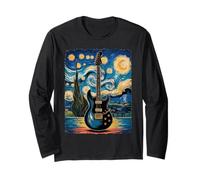 Guitarra eléctrica Starry Night - La música rock se encuentra con Van Gogh Manga Larga