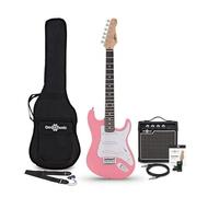 Guitarra eléctrica tamaño 3/4 Serie LA para niños con amplificador de guitarra de 10W y accesorios, rosa