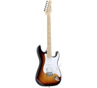 Guitarra eléctrica Woodbrass ST100 Sunburst - Guitarra multiusos ideal para principiantes, cuerpo forma ST Tilleul Americano Tecla de arce - Estilo rock, pop, funk, country, hard, metal