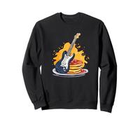Guitarra eléctrica y panqueques para un disfraz de desayuno fresco Sudadera
