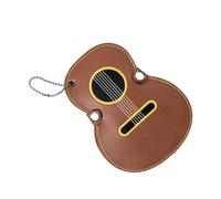 Guitarra en forma de picos funda llavero gran capacidad picks bolsa de almacenamiento de cuero PU púas guitarra bolsa regalos guitarrista