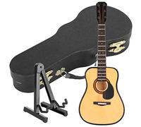 Guitarra en Miniatura de Madera, réplica de Guitarra, Guitarra clásica Coleccionable, Instrumentos Musicales con Soporte y Estuche, Modelo de Instrumento Musical para decoración