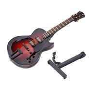 Guitarra en miniatura, decoración de mini guitarra Guitarras en miniatura clásicas coleccionables Réplica de instrumentos musicales en miniatura con soporte y estuche Mini adorno (modelo de 14cm)