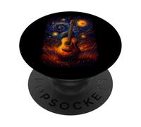 Guitarra Estrellada Galaxy Guitarrista Rock Concierto Festival Guitarra PopSockets PopGrip Adhesivo