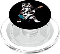 Guitarra Gato Novedad Rock Music Band Concierto Funny Cat PopSockets PopGrip para MagSafe