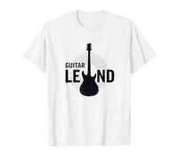 Guitarra Legend Rock Star Músico Hombres Instrumento Eléctrico Camiseta, Hombre, Blanco, L