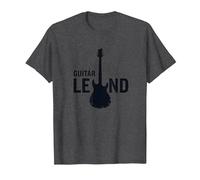 Guitarra Legend Rock Star Músico Hombres Instrumento Eléctrico Camiseta, Hombre, Jaspeado Oscuro, L
