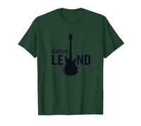 Guitarra Legend Rock Star Músico Hombres Instrumento Eléctrico Camiseta, Hombre, Verde Bosque, 3XL