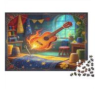 Guitarra Mágica Puzzle de 1000 Piezas Papel para Adultos Habitación Fantasía Juego de Puzzle 1000 Piezas Familia Relajación Atención Decoración Hogar Regalo 38x26cm/1000pcs