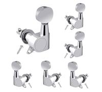 Guitarra mecánica 3 Izquierda + 3 derecha - Cerradas teclas de ajuste ovalado para guitarra popular - piezas de reemplazo para guitarra eléctrica o acústica, herramientas de cuerda