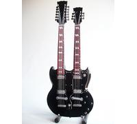 Guitarra miniatura SG doble mango negro de Slash