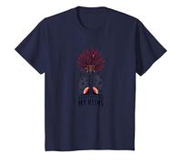 Guitarra Música Corre por Mis Venas Gráfico Artístico Camiseta, Niños, Azul Marino, 12 años