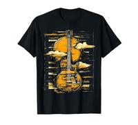 Guitarra Música Instrumento Motivo Arte Guitarra Camiseta