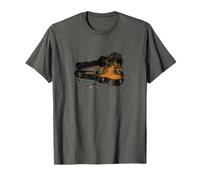 Guitarra Música Pasión Llamas Vintage Rock Music Camiseta
