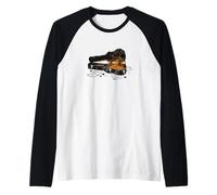 Guitarra Música Pasión Llamas Vintage Rock Music Camiseta Manga Raglan