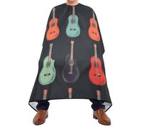 Guitarra Musical Colorida Hombre Mujer Capa De Peluquería Con Cierre A Gancho Capa De Barbero Ajustable Capas Cortar Pelo Para Corte De Pelo Cortes Y Colores Peinado 168X140Cm