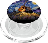 Guitarra Noche Estrellada Cosmic Cat Night Sky Guitarra PopSockets PopGrip para MagSafe