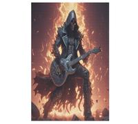 Guitarra para hombre, diseño de esqueleto para niños, 1000 unidades, rompecabezas de madera, kit de bricolaje, relajación, juegos para adolescentes y adultos (78 x 53 cm)