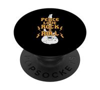 Guitarra Peace Love Rock n Roll PopSockets PopGrip Adhesivo