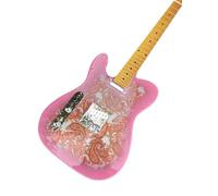 Guitarra personalizada for zurdos eléctrica de 6 cuerdas fabricada en fábrica, con pintura roja la parte delantera y trasera