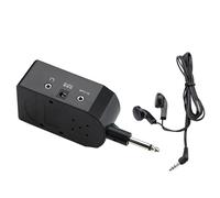 Guitarra portátil con salida de auriculares y distorsión, funciona con pilas para guitarras eléctricas/bajos, amplificador de bolsillo con altavoces grandes