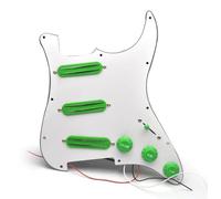 Guitarra Precableada Pickguard Mini Humbucker Guitarra Eléctrica Cargada Precableada Para Guitarra Estilo SSS ST(White D)