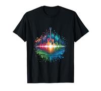 Guitarra Rainbow Lake Music Forest Vibes Camiseta