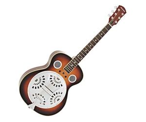 Guitarra Resonadora de Mástil Redondeado, Cuerpo de Madera Sunburst de Gear4music