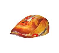 Guitarra Rock en Llamas, Gorra Plana para Hombre, Gorra de repartidor de periódicos para Hombre, Boina Ajustable para Conducir