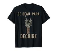 Guitarra rockera gótica CE Beau-Papa Dechire Squelette Camiseta