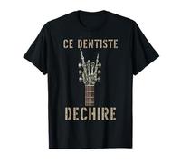Guitarra rockera gótica CE Dentiste Dechire Squelette Camiseta