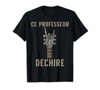 Guitarra rockera gótica CE Professeur Dechire Squelette Camiseta