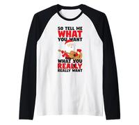 Guitarra Santa Dime Lo Que Quieres Divertido Navidad Camiseta Manga Raglan