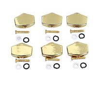 Guitarra Tuning Peg Botones de Metal Estable Universal Tuner Perillas de Repuesto para Guitarra Eléctrica Acústica 6 Unids Set con Tornillos y Arandelas (Oro)