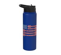 Guitarra USA Flag America Independence Day 4 Julio Músico Stainless Steel Insulated Water Bottle