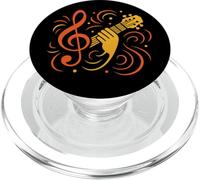 Guitarra vibrante y clave de sol con remolinos dinámicos de música PopSockets PopGrip para MagSafe