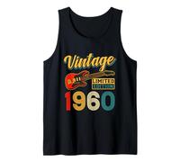 Guitarra Vintage 1960 Edición Limitada Año de Nacimiento Cumpleaños Camiseta sin Mangas