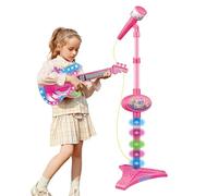 Guitarra y micrófono Set for Children Together Children of Play Instruments Music Toys con colores luminosos s