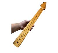 Guitarra zurda amarilla Mástil 22 trastes Diapasón de arce 25,5" brillo