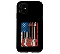 Guitarras Bandera Americana Músico Patriótico Carcasa para iPhone 11