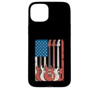 Guitarras Bandera Americana Músico Patriótico Carcasa para iPhone 15 Plus